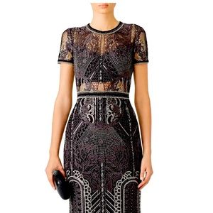 Marchesa Notte black silver gown. Worn 1x. Altered slightly for length. Stunning